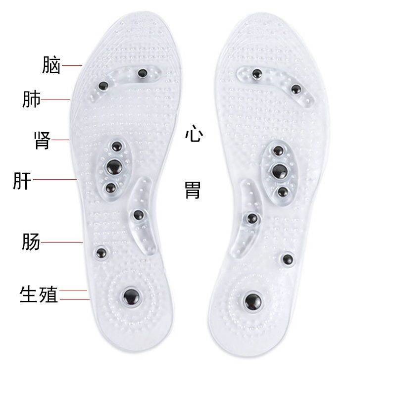 透明磁疗鞋垫男女足底运动透气养生保健8颗磁石按摩硅胶鞋垫详情图2
