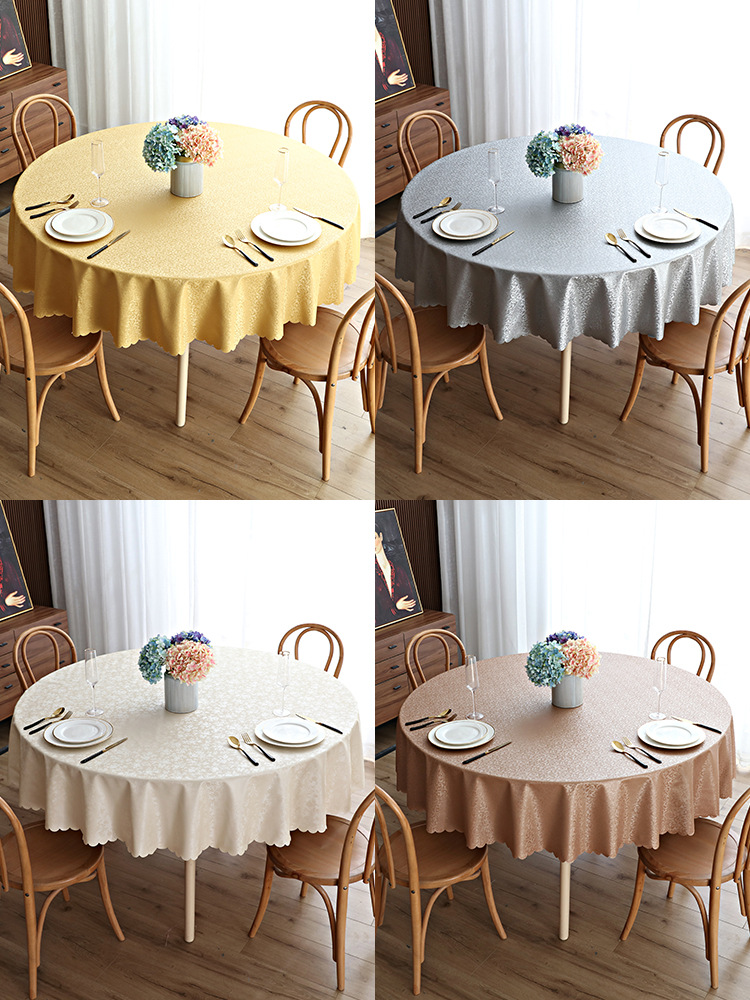 Cross-Border Waterproof And Oil-Proof Hotel Tablecloth Household Round Table Tablecloth Linen Linen Hotel Tablecloth Wholesale Application Scenario