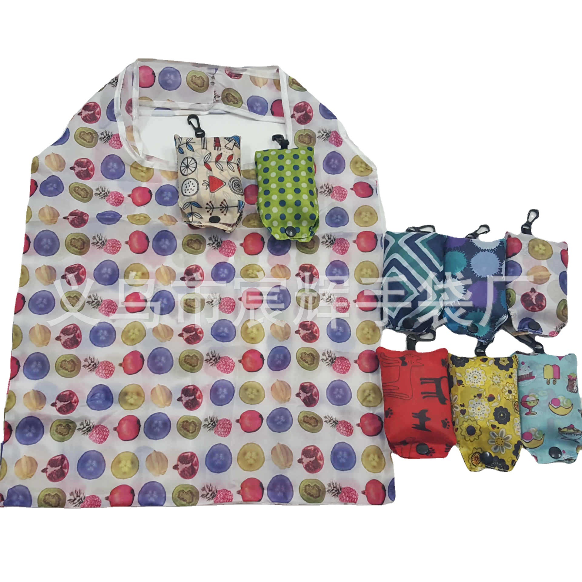 190T涤纶手机购物折叠袋花布折叠购物袋礼品广告促销袋手机环保袋