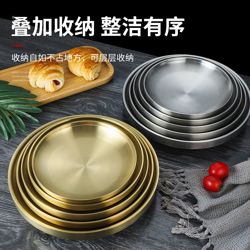 304不锈钢/双层防烫菜盘产品图