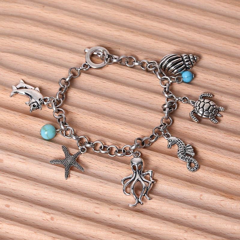 Ocean Series starfish and seahorse bracelet accessories, pendant bracelets, DIY handcrafted ornaments, versatile factory wholesale Specification image