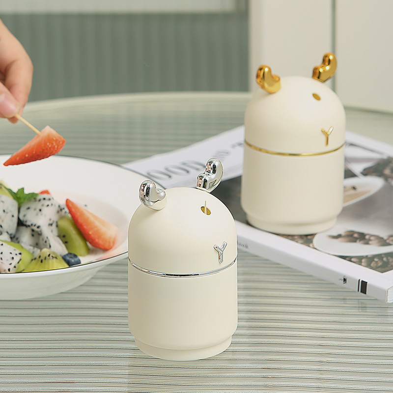 Light Luxury Household High-End Creative Cartoon Cute Deer Toothpick Box Automatic Press Pop Toothpick Cylinder Toothpick Bottle Specification drawing