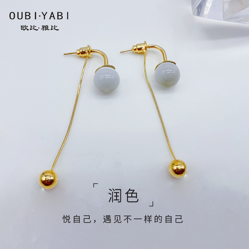 Obi's new S925 silver needle Opal high-grade earrings wholesale fashion women's earrings independent packaging full figure