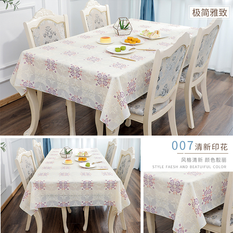 Thickened European-style pvc tablecloth, waterproof and heat-resistant, square tablecloth, rectangular table mat, disposable plastic coffee table fabric Specification image
