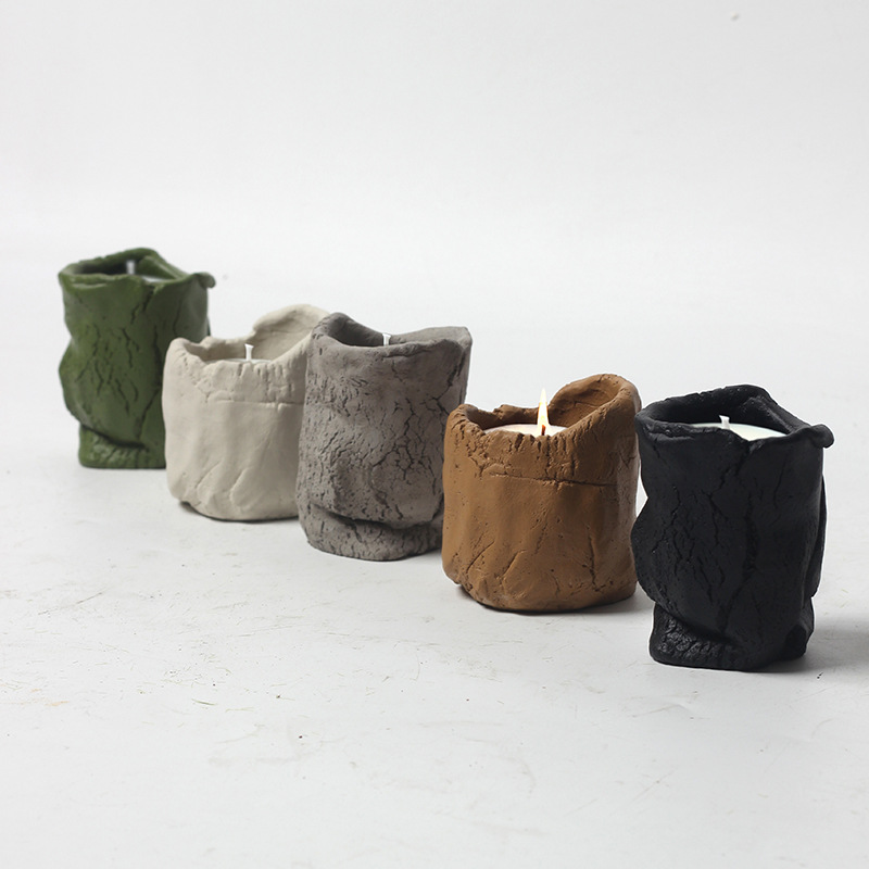 北欧创意手工制作水泥家用大豆蜡香薰蜡烛杯DIY容器蜡烛空杯烛台详情图1