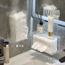 New ice pattern paper towel box free perforation wall hanging paper towel box bathroom kitchen towel wall hanging paper box