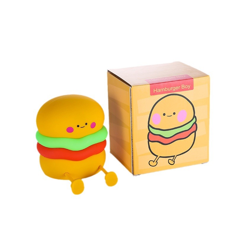 Creative hamburger night light, cute phone stand, USB charging, stress-relieving, soft light, bedside companion gift lamp Item Picture
