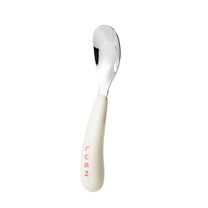 Mountain Ingot Spoon Baby 316L Stainless Steel Children Baby Self-Feeding Eating Spoon Long Handle Soup Spoon Item Picture