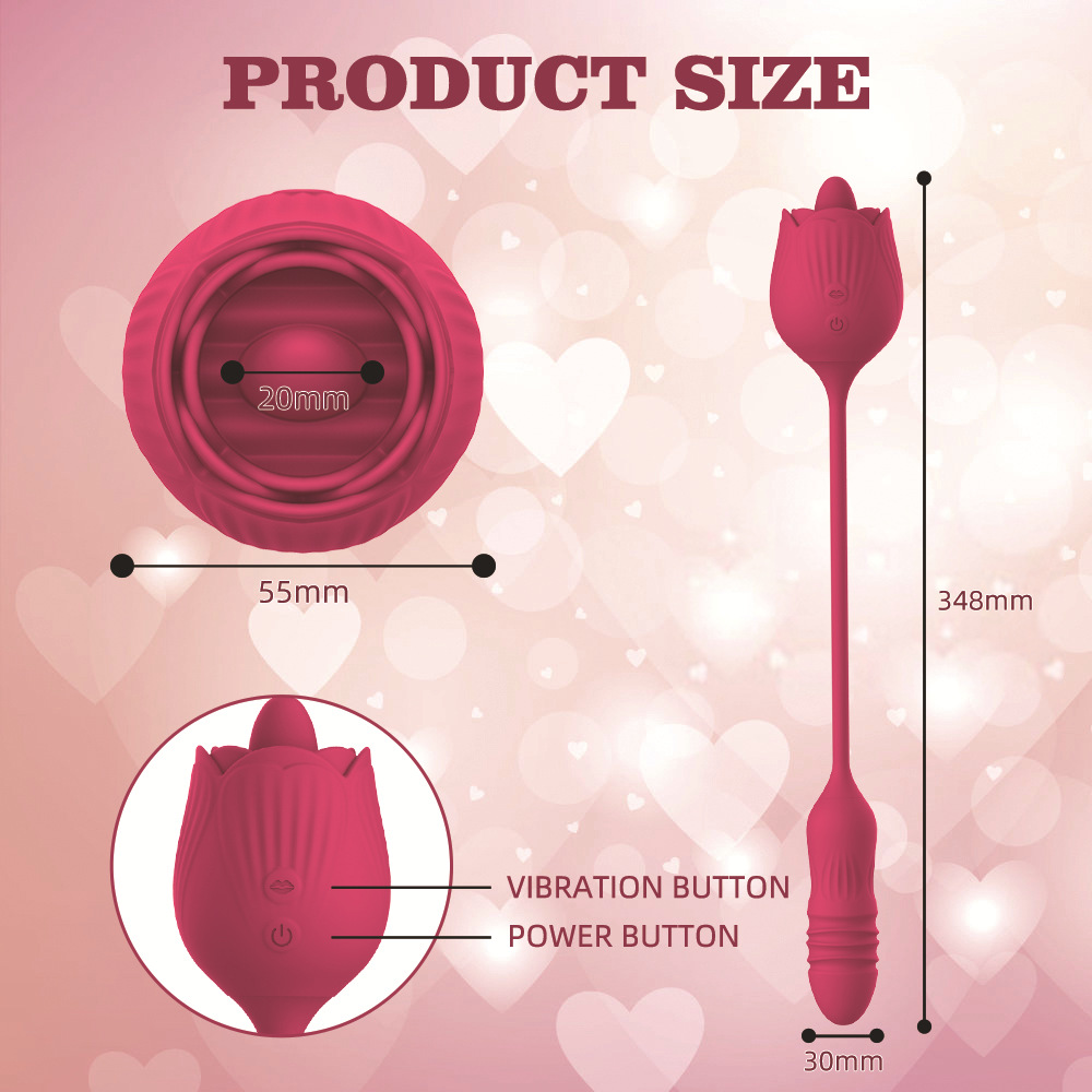 Rose Girl Sucking device, tongue licking vibration Jumping Egg, double-head sex vibration device, masturbation stick, adult products details Picture