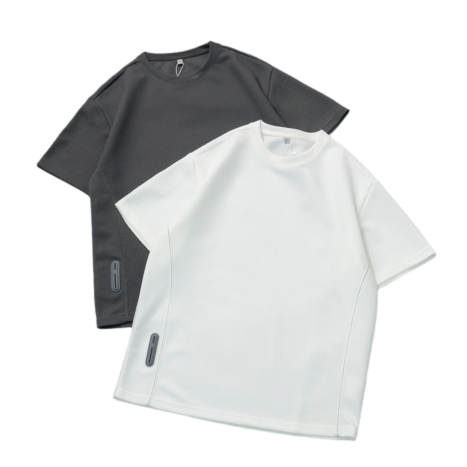 2024 Summer New Men's American Waffle short-sleeved T-shirt, a high-end solid color half-sleeved T-shirt from a men's fashion brand Item Picture