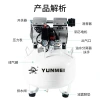 Bison Machinery Yunmei small silent oil-free air compressor, professional dental air pump, one-to-two laboratory air compressor details Picture