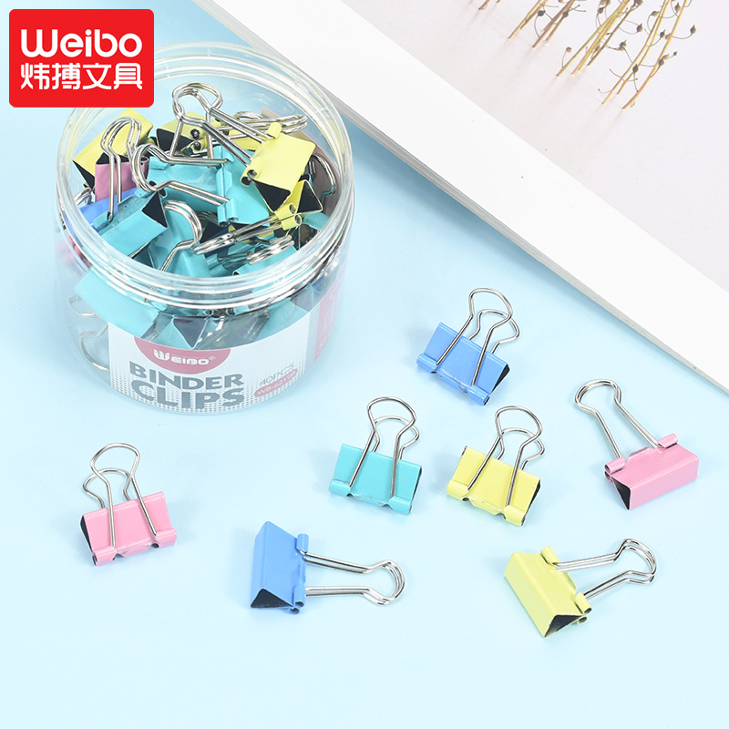 Weibo Office Stationery Wholesale 19mm color small clips, document planner long tail clips, metal phoenix tail clips