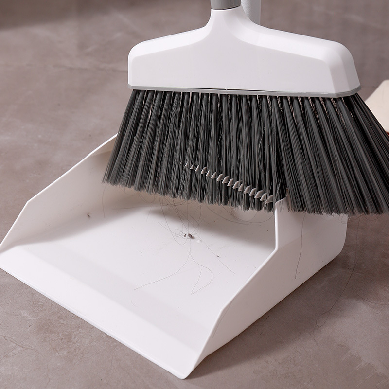 New Household Broom Dustpan Combination Non-Stick Head Soft Hair Broom Broom Stainless Steel Sweeping Broom Set details Picture