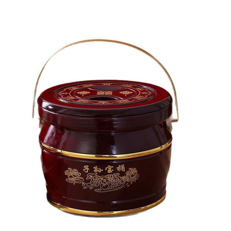 Wedding dowry descendants bucket, large red wooden toilet, descendants treasure bucket, wedding supplies, gathering treasure bucket ornaments Item Picture