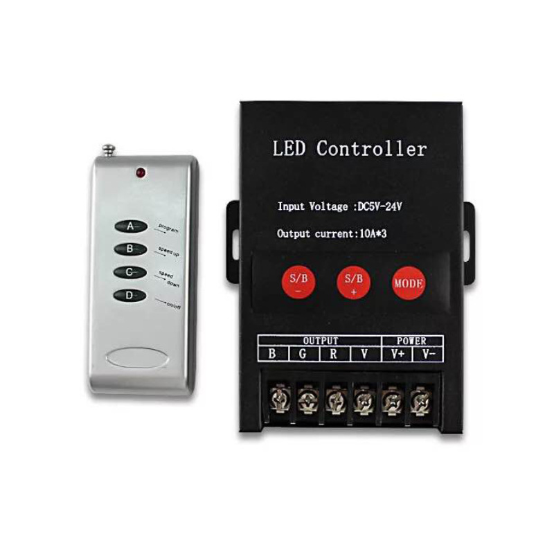 RF4 key 30A iron shell controller, RGB light bar, high-power LED seven-color controller, 30A signal amplifier details Picture