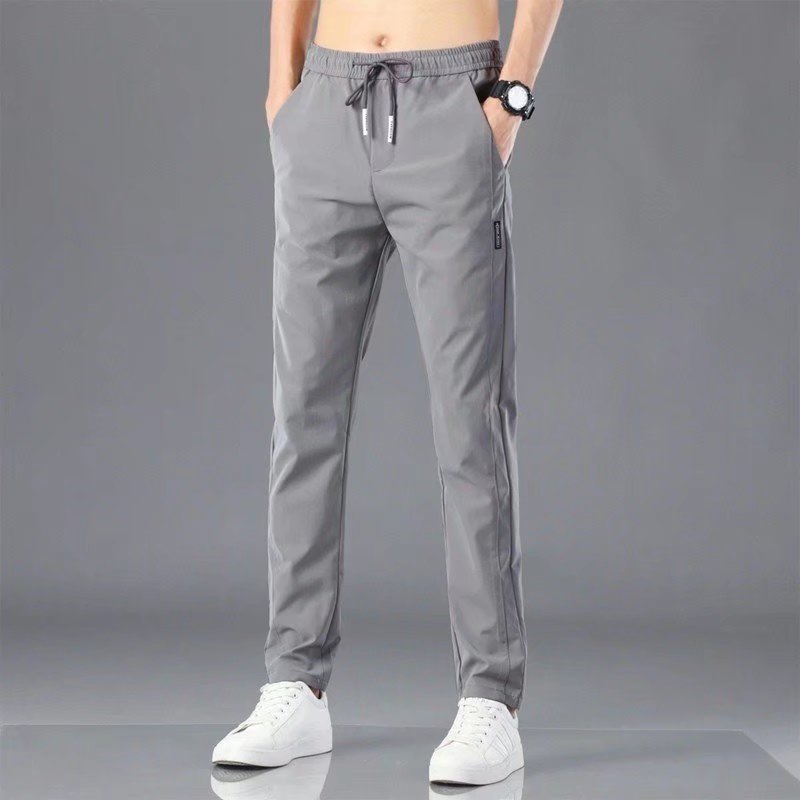 Men's autumn new stylish and trendy Korean-style slim-fit large-sized black label straight-leg light business sport trousers Specification image