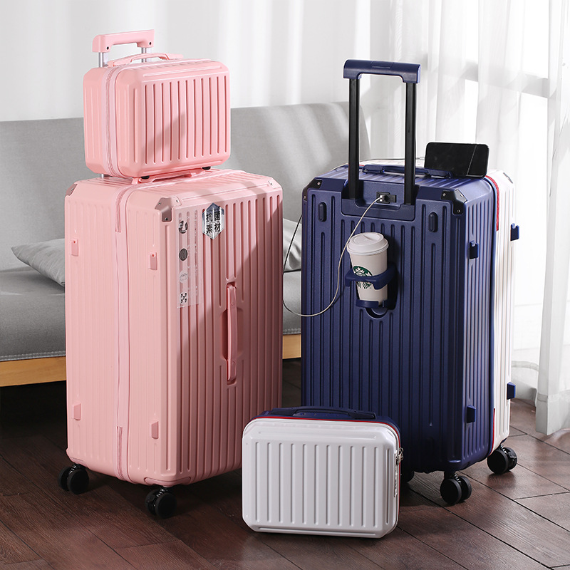 Luggage: 28-inch large-capacity, 30-inch multi-functional mother and child suitcase with swivel wheels, thickened travel case, 14-inch cosmetic case Specification image