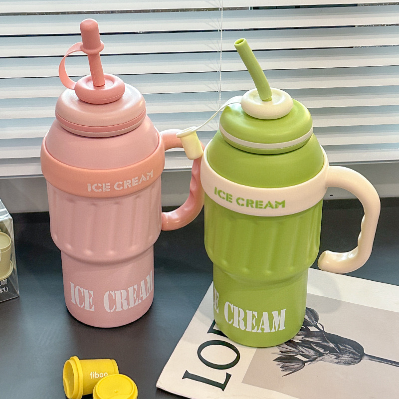 Large capacity Ice Bullion Cup 304 stainless steel thermos cup High appearance level insulation cold handle car cup Application Scenario