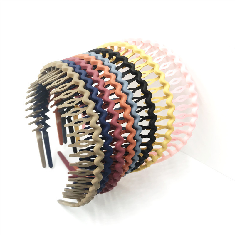 Candy Color Band Toothed Wave Scrub Headband Headband Comb And Face Cleanser Simple Shredded Bangs Hair Accessory Item Picture