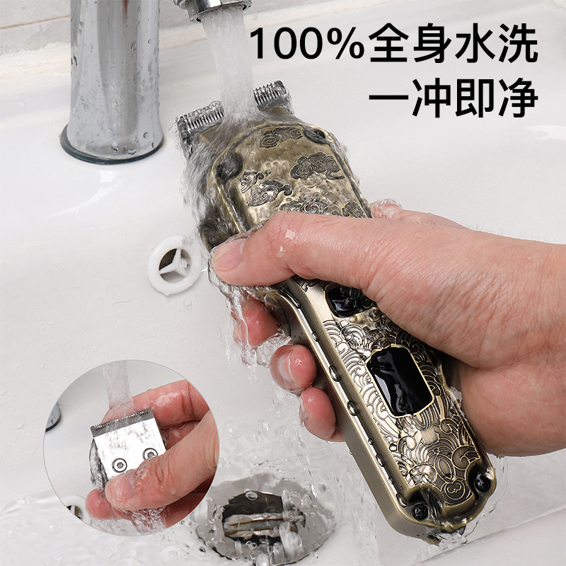 HATTEKER vintage electric hair clipper, men's oil-cut hair engraving electric clipper, nose hair trimmer, mother and child hair trimming set Application Scenario