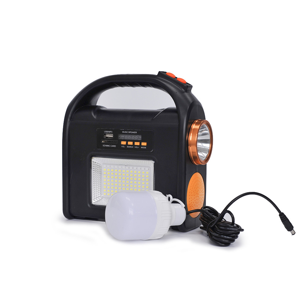 Powerful flashlight, solar-powered outdoor rechargeable camping radio, long-range ultra-bright household emergency light, searchlight Item Picture