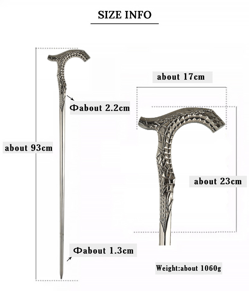 Devil May May 5 Peripheral Props Dmc Cane Dante Weapon V Cane Sword 1:1 Full Metal Cosplay Anime Model Specification drawing