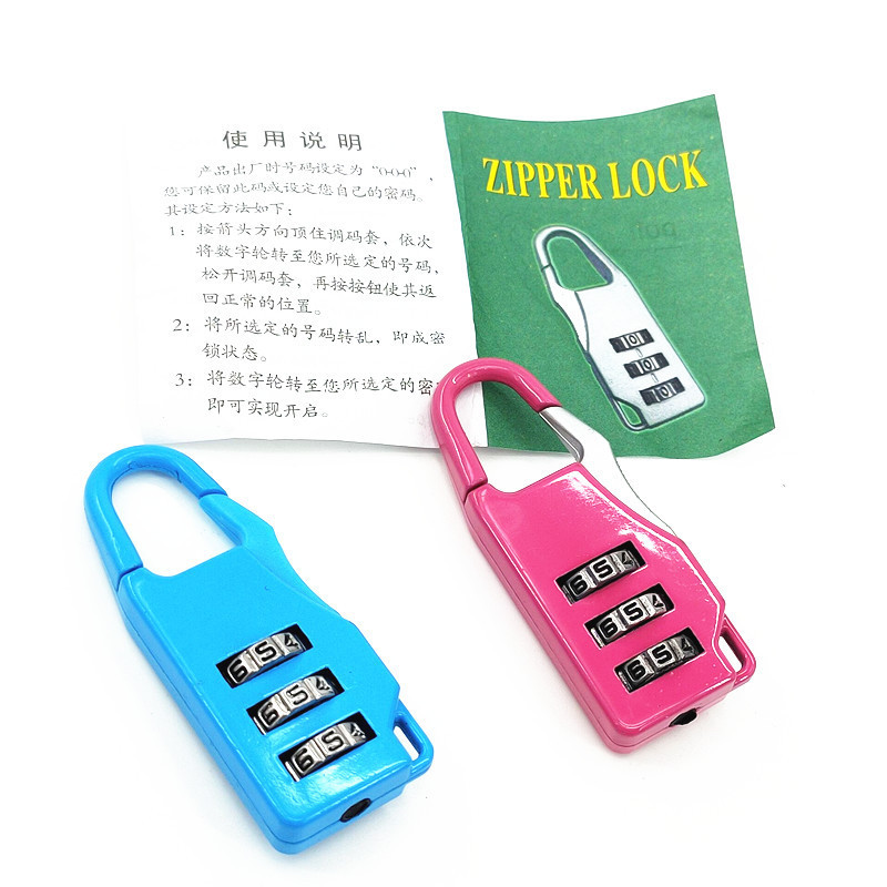 Factory direct sales of digital password lock, safety backpack, zipper padlock, zinc alloy mini password padlock details Picture
