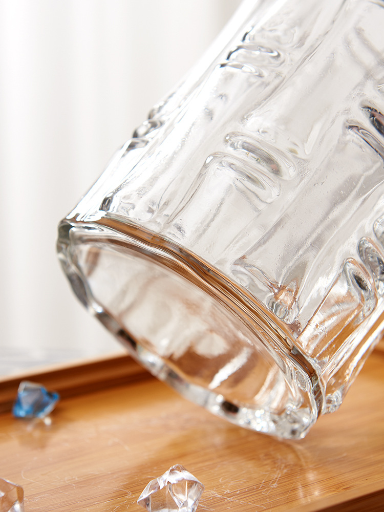 Extra-large floor-standing lucky bamboo vase, transparent glass, hydroponic straight tube, home living room flower arrangement Specification image