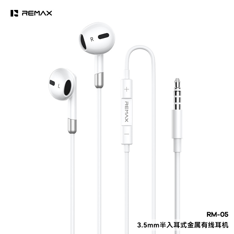 remax 新款半入耳手机线控耳机 音乐通话有线耳机Type-C口耳机线详情11