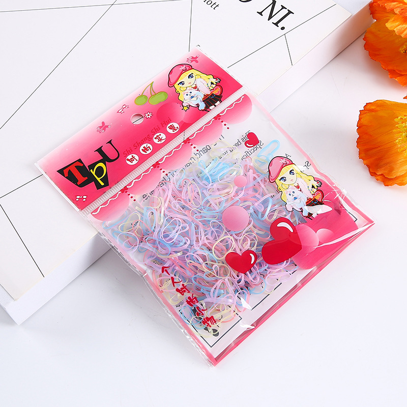 The New Hot Color Disposable Rubber Band Children's Hair Elastic Band Tpu Bag Hair Band Does Not Hurt Hair Headwear Application Scenario