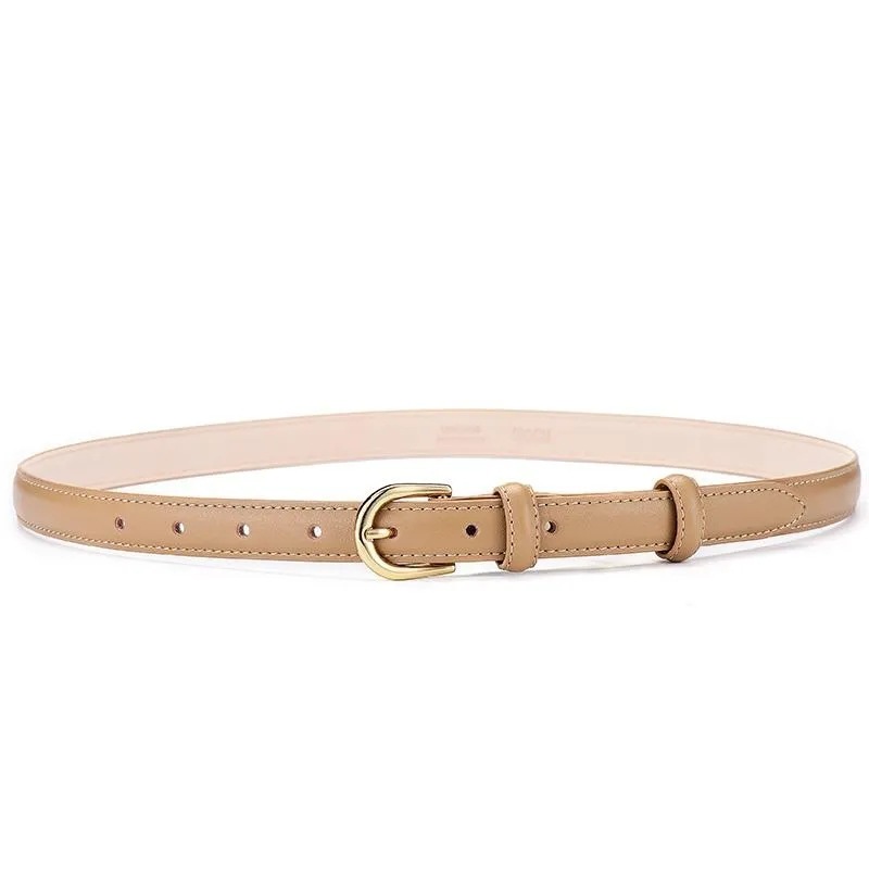 This lady's leather belt is simple and elegant, versatile and fashionable in summer. It features an ins style with a thin waist belt to decorate the dress pants and jeans, making it a trendy choice for women details Picture