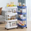Storage rack trolley, kitchen and bathroom, multi-level snack, bedroom and bathroom, mobile gap storage rack with wheels details Picture