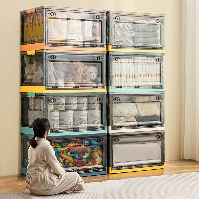 Folding storage box, thickened storage, double-door storage box, flip cover storage cabinet, box storage, household folding type