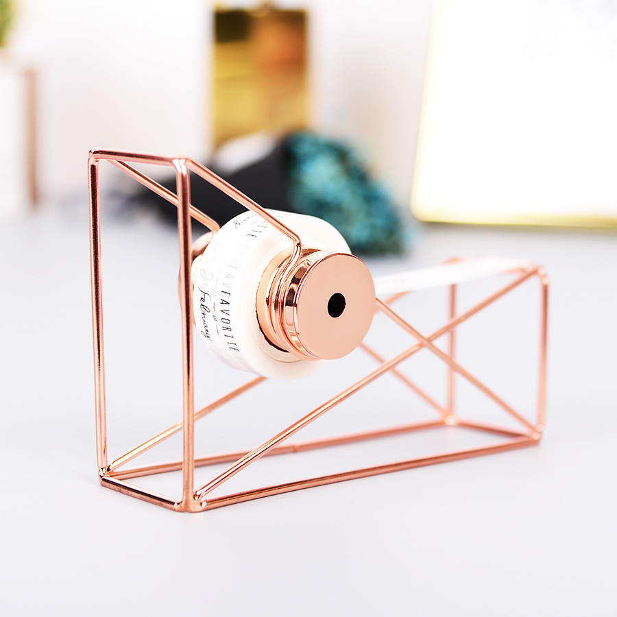 INS Wind light luxury iron art rose gold tape cutter manual multi-function tape machine student hand ledger tape seat Application Scenario