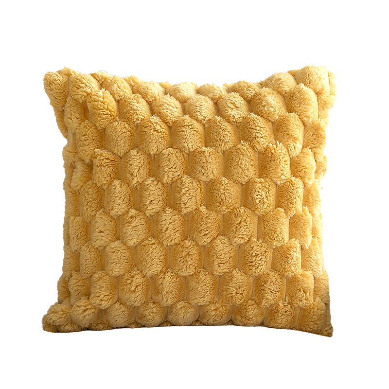 抱枕/靠垫/圆形抱枕/靠枕靠背/仿兔毛靠垫白底实物图