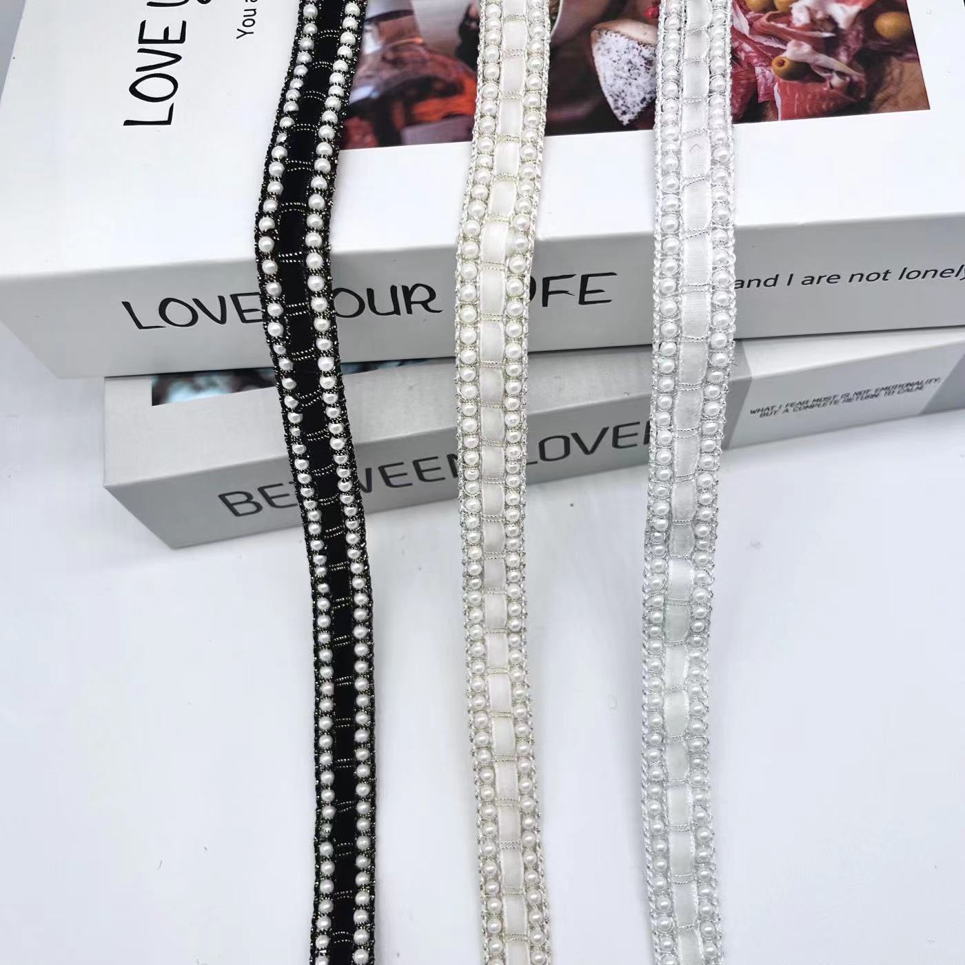 Autumn And Winter Collar Cuff Decorative Accessories Small Fragrance Accessories Shoes And Hats Pearl Velvet With Lace Webbing