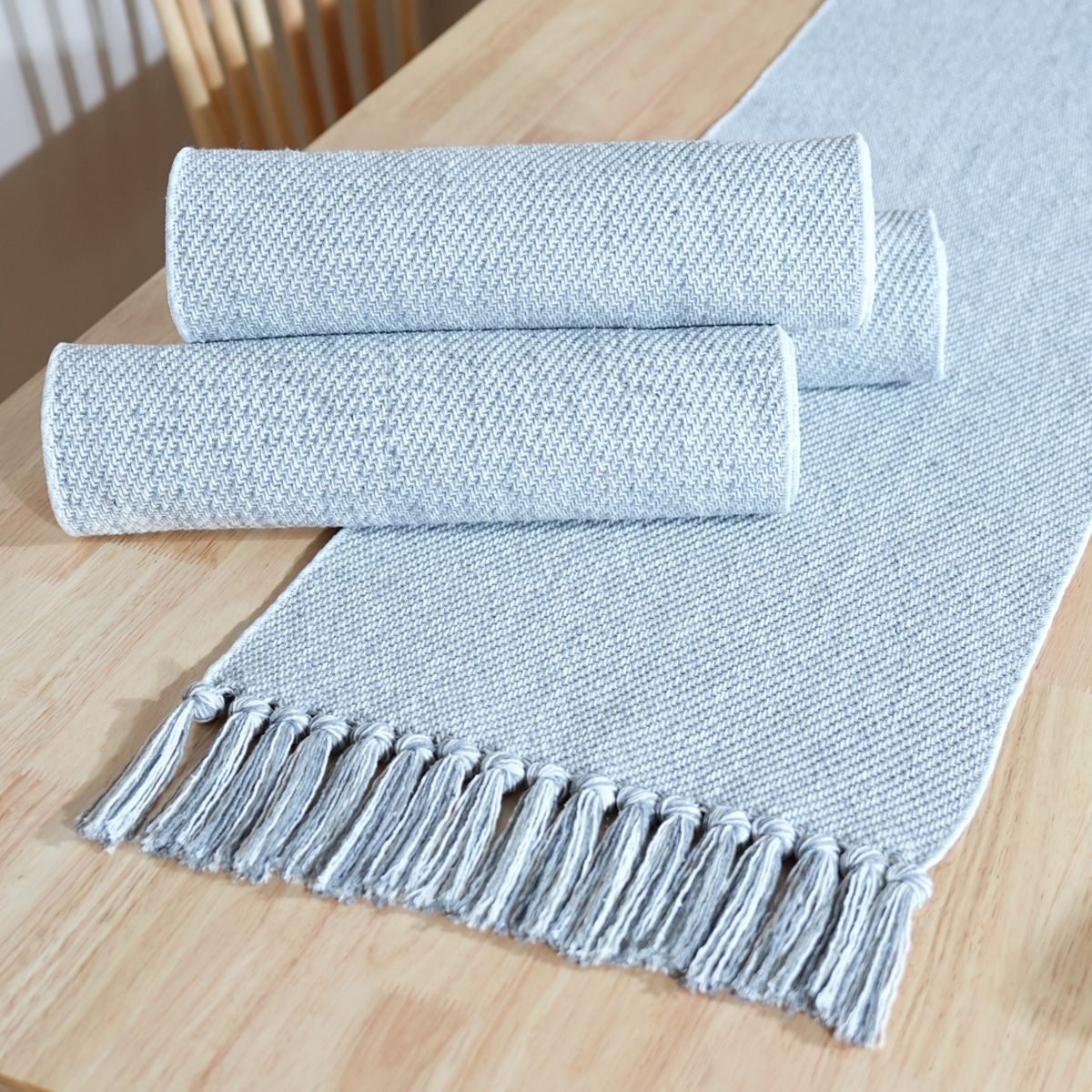 Hot cotton hemp table flag thickened tassel table flag simple fashion modern coffee table decorative tablecloth senior placemat cross-border details Picture