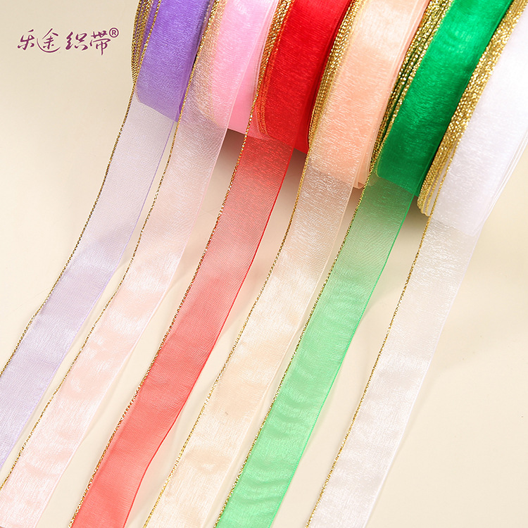 Single Gold Organza Spot Single Gold Thread Gauze Gauze Organza With Lace Garment Diy Single Gold Thread Ribbon