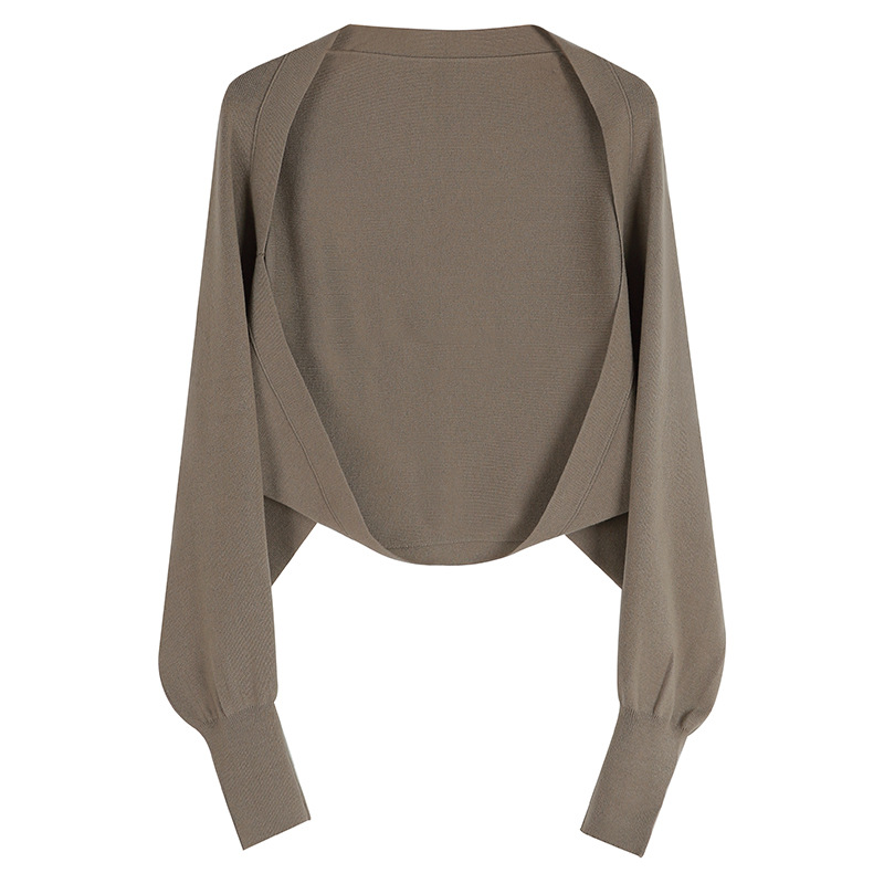 The new 2022 autumn collection of woolen knitted cardigan for women features a loose-fitting shawl with a laid-back style. It is a one-piece solid-color outerwear with a small coat Item Picture