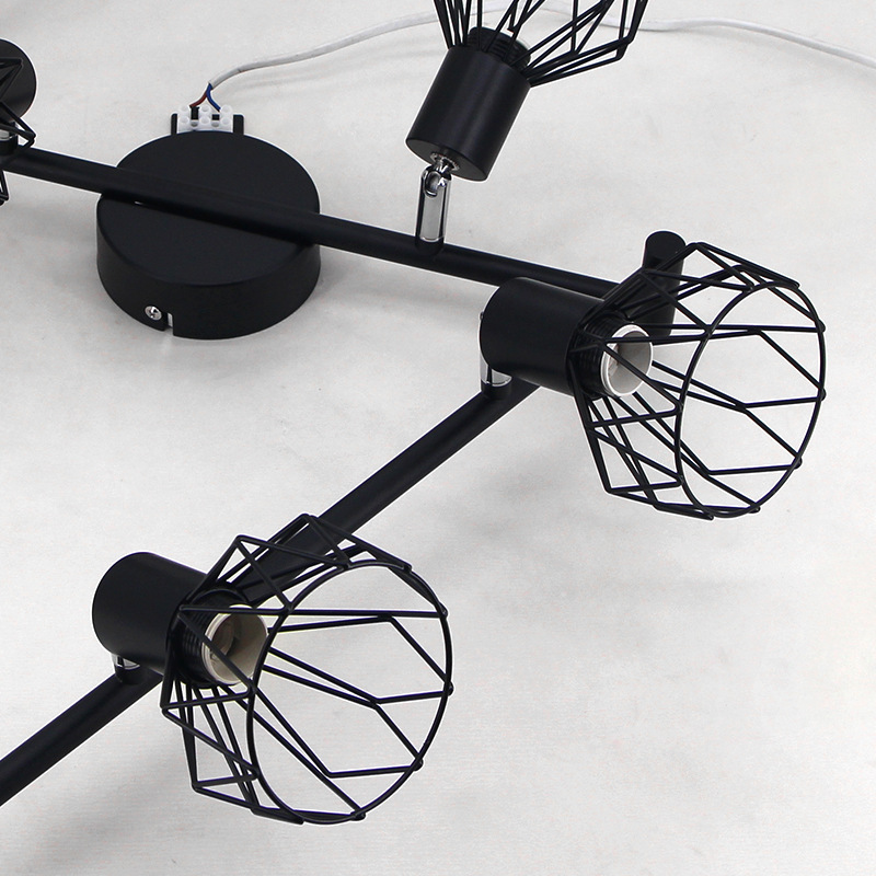 Strip 6-head canopy ceiling light commercial living room store background wall light corridor light track light LED spot light details Picture