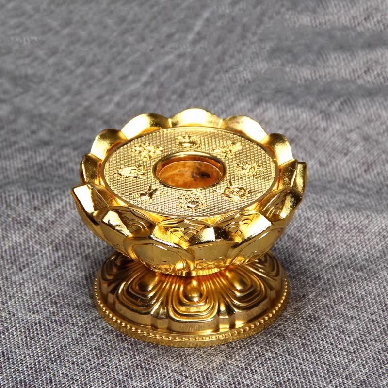 Resin eight auspicious lotus base hand rotating gold wheel base hand rotating gold cylinder base Buddha lotus wholesale Specification drawing