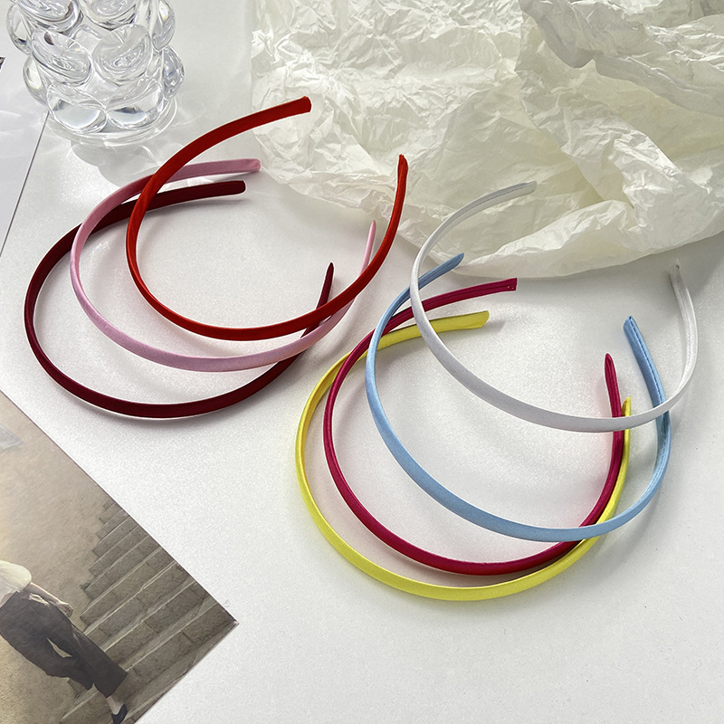 无齿平板发箍/多色包布头箍/塑料套色丁布产品图