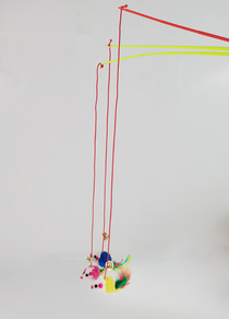 Cat interactive toy simulation mouse teasing cat stick Colorful feather teasing cat stick Colorful pet supplies cat toys