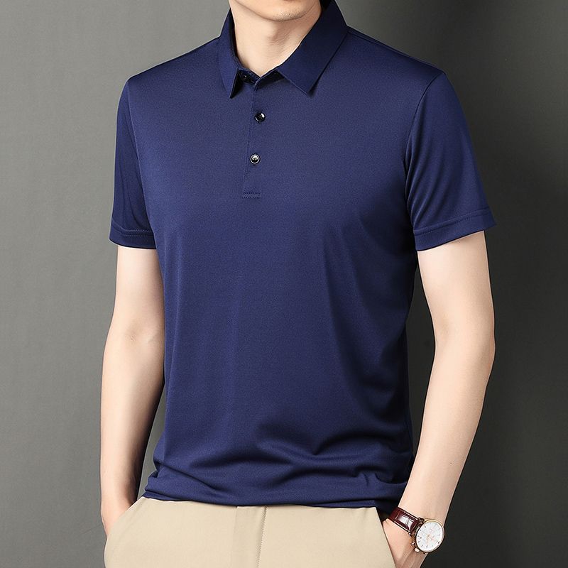 Summer polo shirts, men's short-sleeved T-shirts, lapel men's high-end business cotton T-shirts, trendy tops Specification image