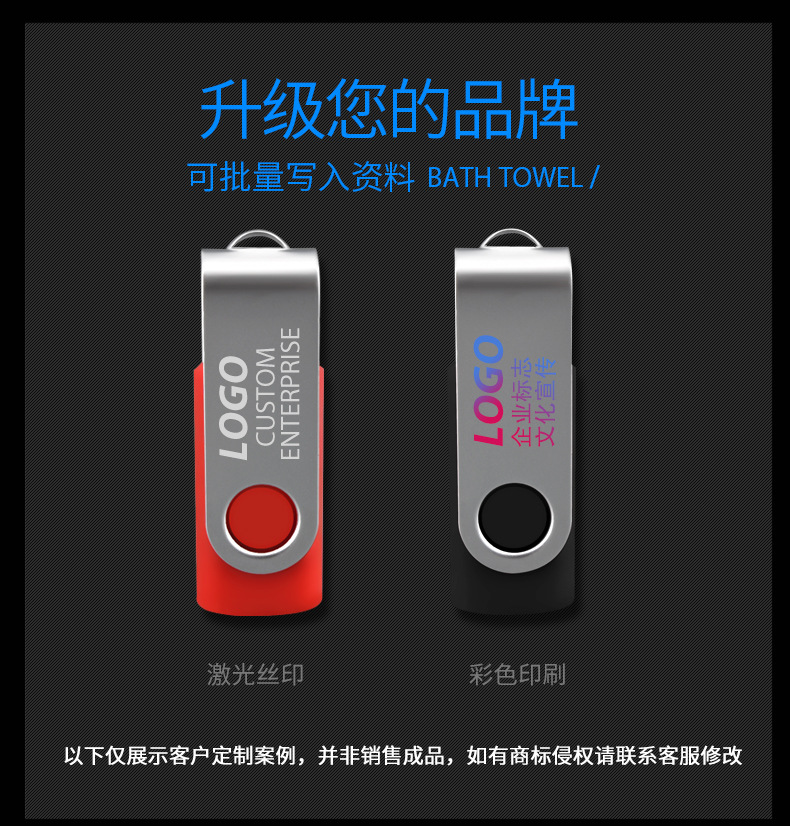 USB3.0128G礼品创意旋转个性优盘64g32g16g8g企业刻字logo批发u盘 pic 14