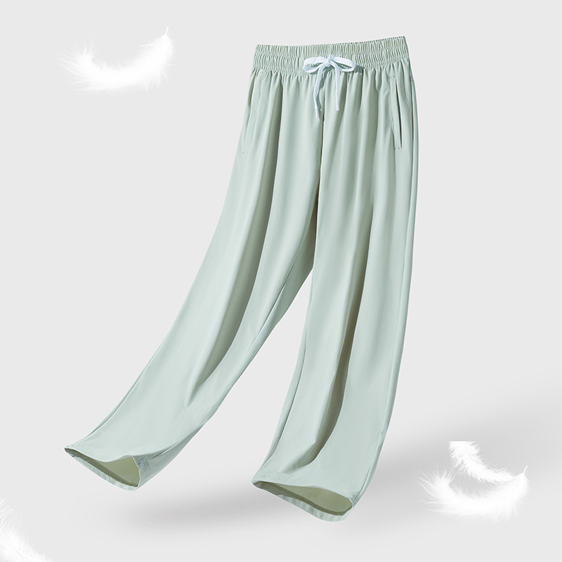 Summer new ice silk couple sportswear casual loose, light, breathable, sun-protective pants, straight-leg tight-fitting pants for women in physical stores Specification image