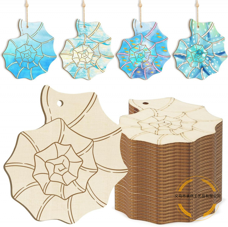 Cross-border wooden Christmas trees with holes, DIY gift labels, children's hand-painted Christmas tree wood chips, Christmas decorations Application Scenario