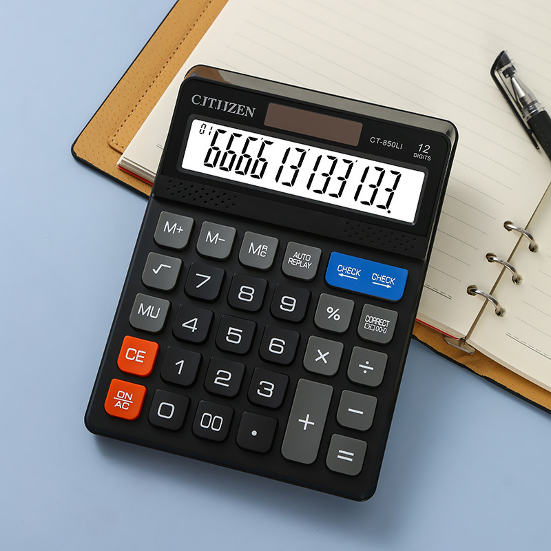 Wholesale CT-850Li computer 12-digit accounting, finance, business office, solar dual power calculator details Picture