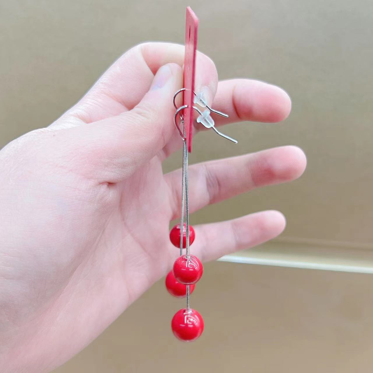 【 Silver Needle 】 National Trend Su Hong Pearl Silver Needle Elegant Women's Earrings, a popular bestseller in live-streaming by Internet celebrities, Platinum electroplated Specification image