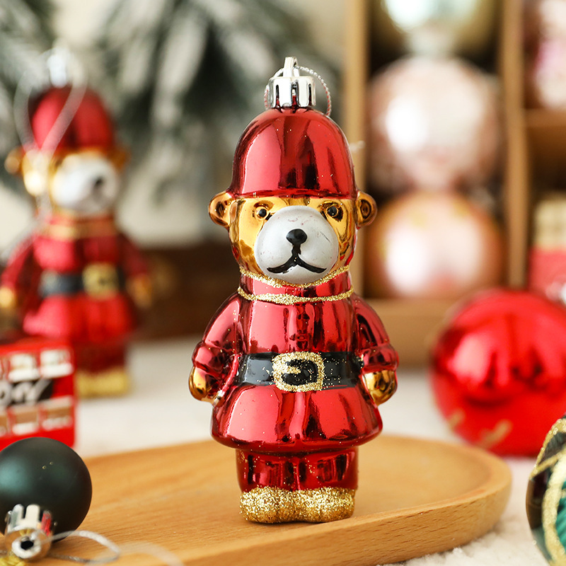 Cross-border new Christmas decorations: Christmas ball set, chili wine bottle, soldier bear wine bottle, Christmas tree pendant and display item Specification image